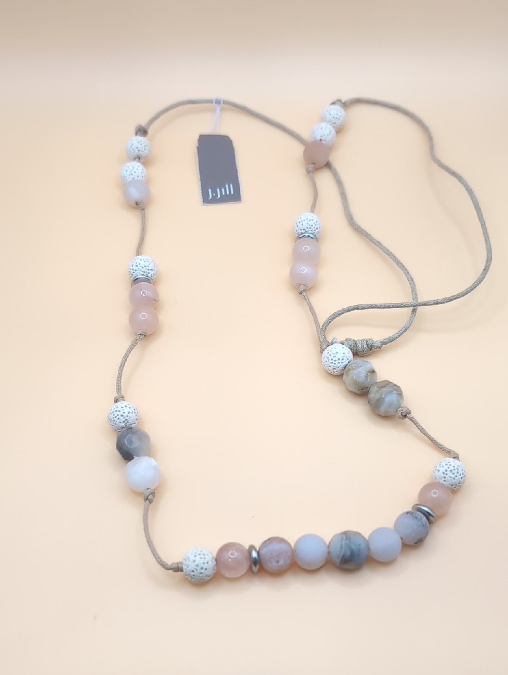 J. Jill Single Strand Eclectic Neutral Beaded Necklace NWT $49